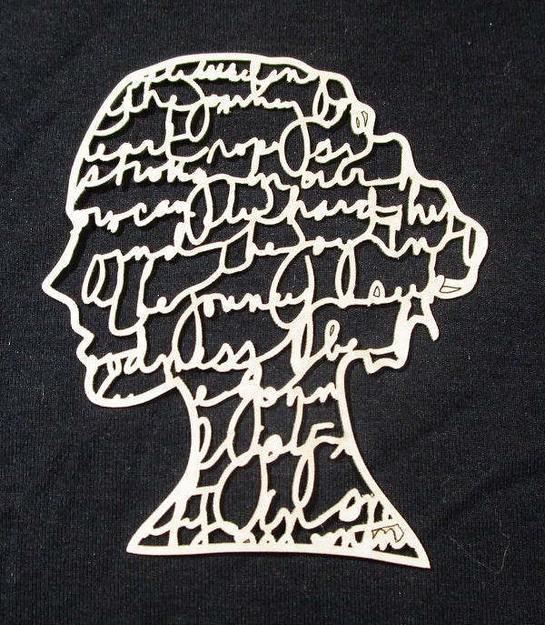 Overstock Art Journal Mixed Media Cardstock Girl Head with Writing Sma