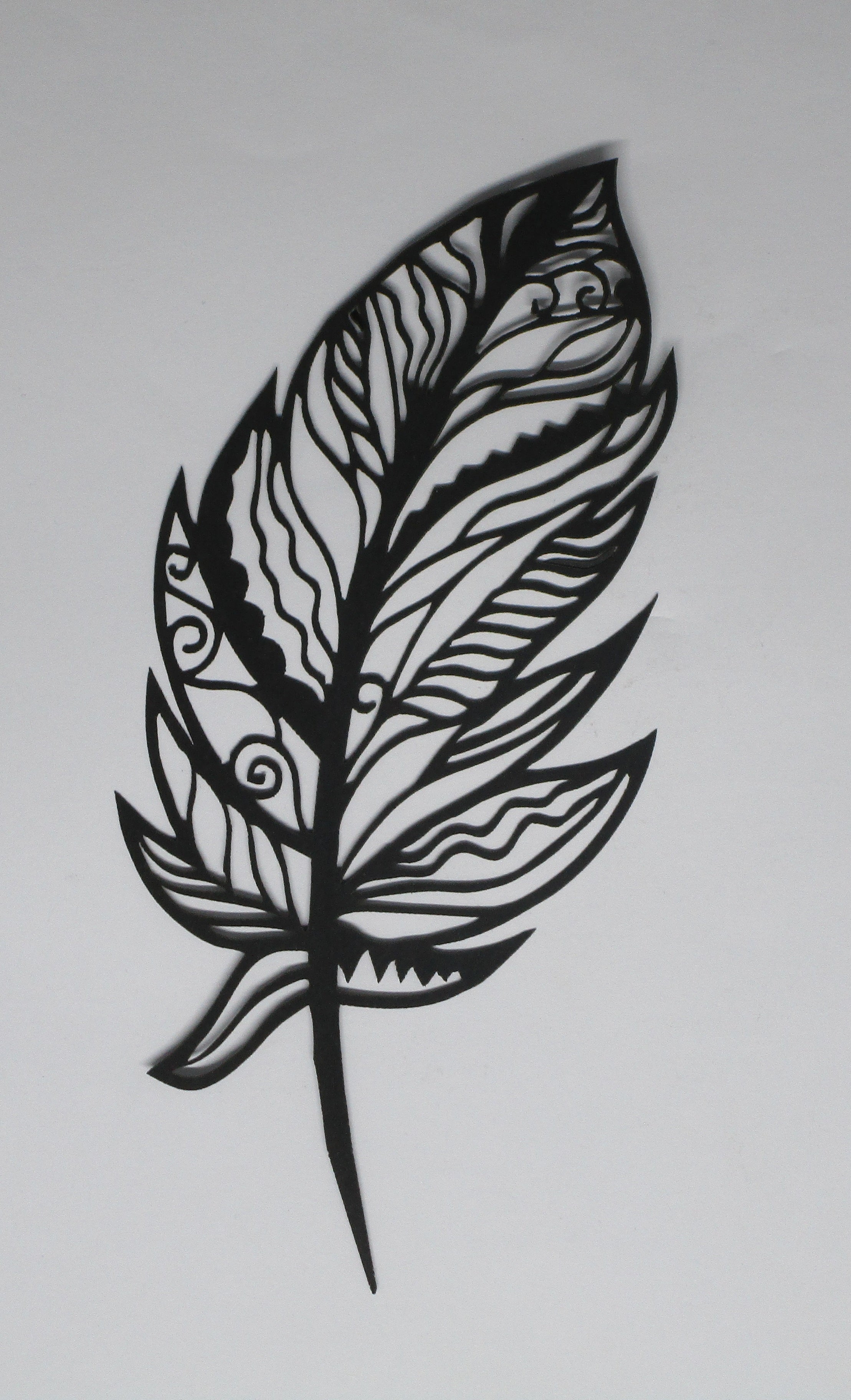 Black Cardstock Decorative Feather Lace Cut 1