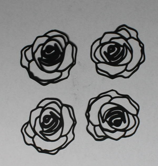 Black Cardstock Black Roses Small Pack of 4