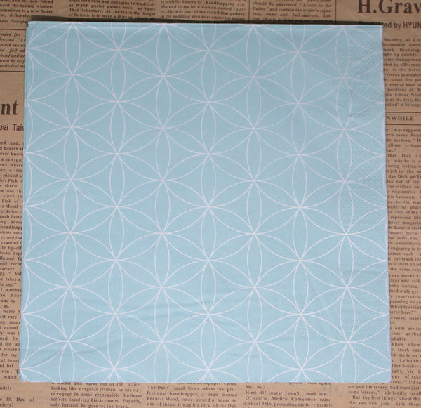 Paper Napkins (Pack of 2) Dinner Size Napkin Light Aqua with Circle Geometric Pattern