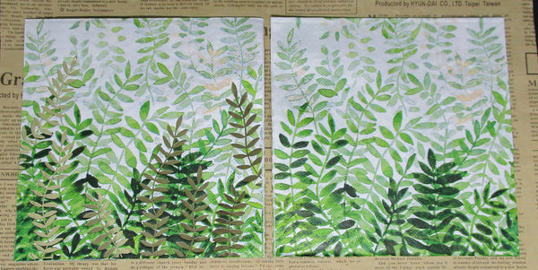 Paper Napkins (Pack of 2) Foiled vines and Green Vines