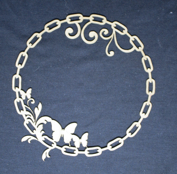 Chipboard Frame Chain with Butterfly Flourishes