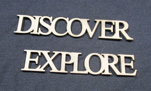 Overstock Chipboard Word Discover Explore