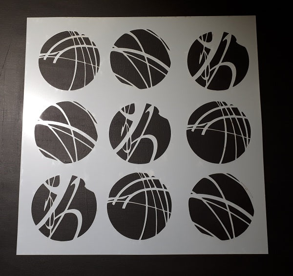 12 x 12Inch Plastic Stencil Abstract Circles