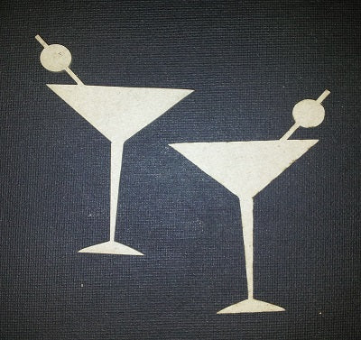 Chipboard Martini Glasses (2 Pieces)