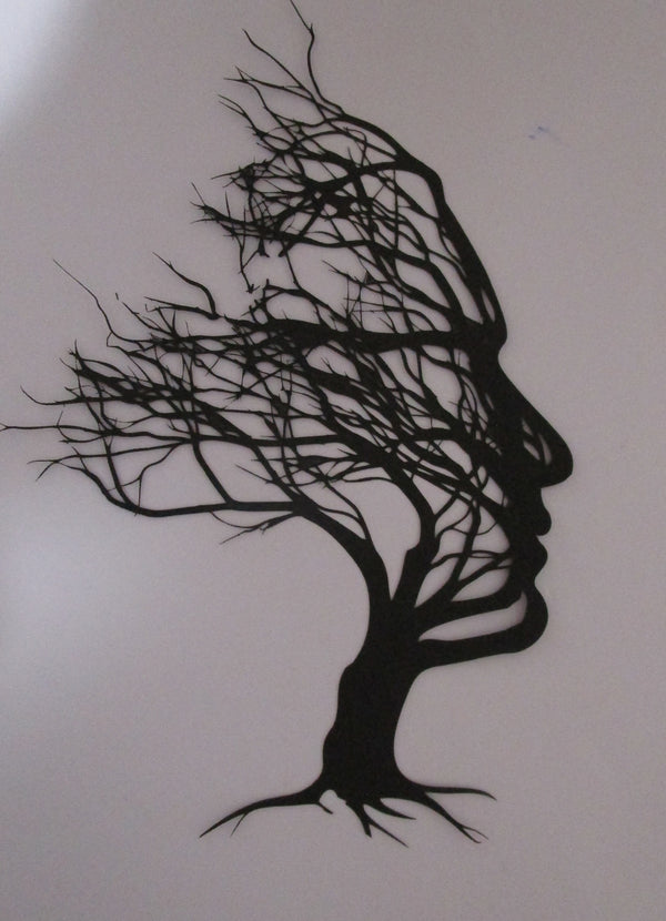 Black Cardstock Tree and Face Small