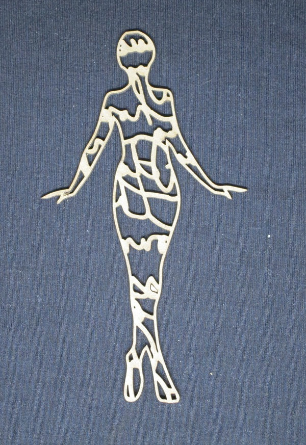 Chipboard Standing Girl with writing Small