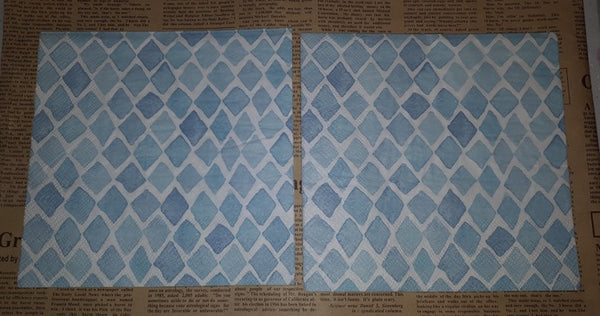 Paper Napkins (Pack of 2) Aqua Blue Diamond Watercolour