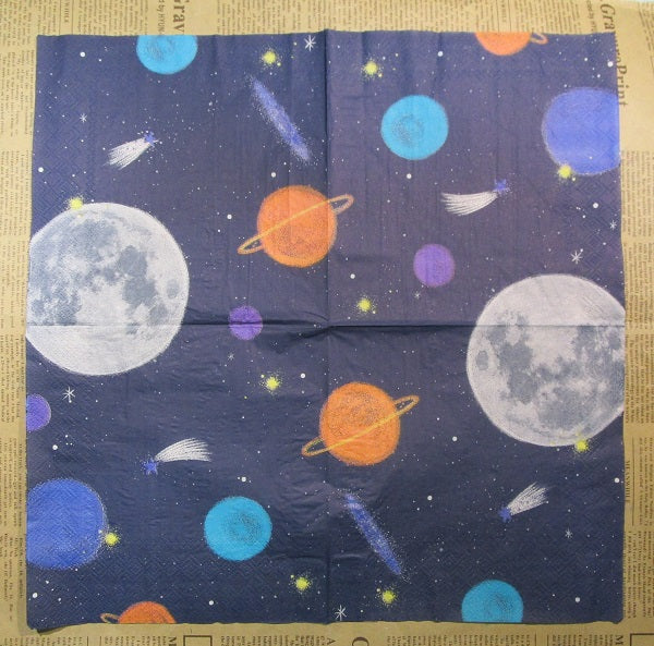 Paper Napkins (Pack of 2) Planets Space Stars Night Sky