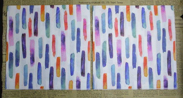 Paper Napkins (Pack of 2) Paint Strips Lots of Colours