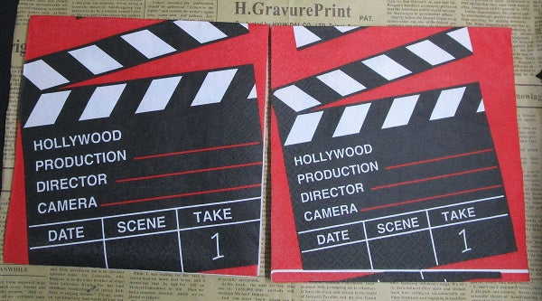 Paper Napkins (Pack of 2) HollyWood Movie Screen Take one Action