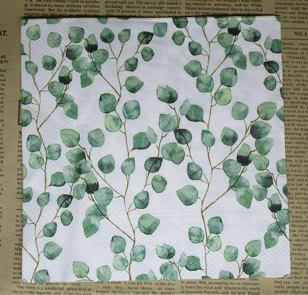 Paper Napkins (Pack of 2) Green leaf Sprigs Foliage