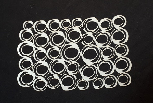 Stencil 6x4inch Squiggle Hand Drawn Circles.