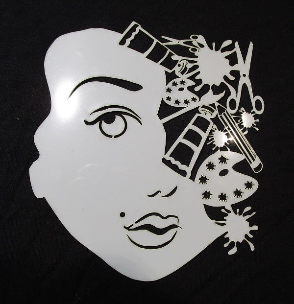 Stencil 6x6inch Face with Art Supplies