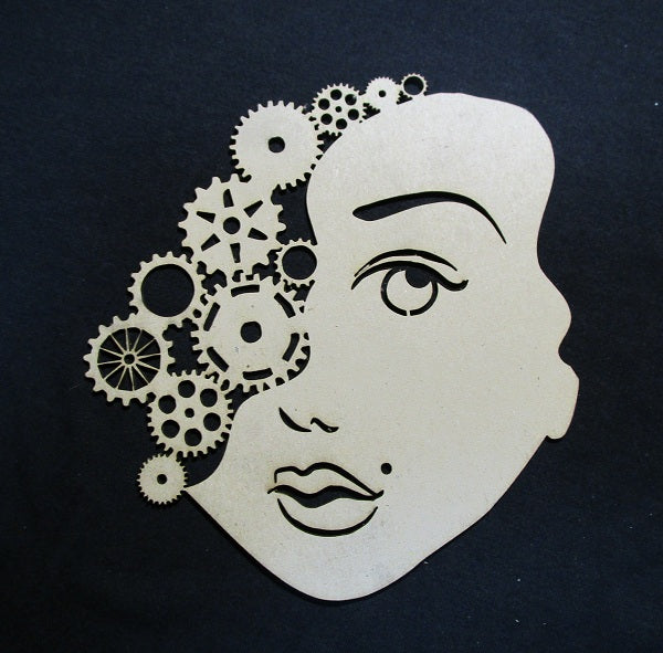 Chipboard Face with Cogs