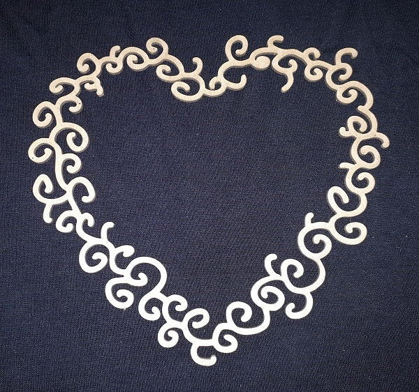 Chipboard Heart with Swirls