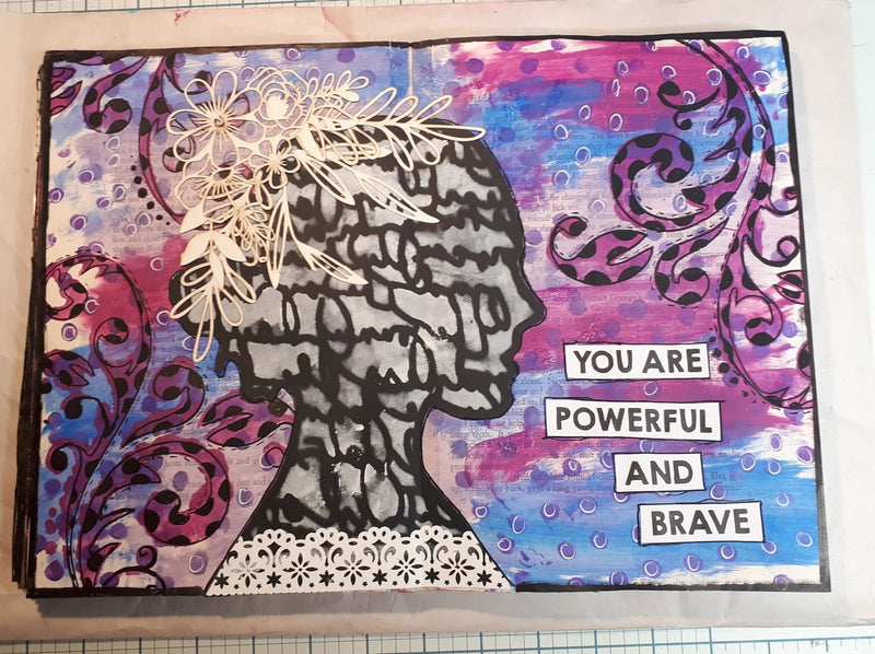 Art Journal Page You are Powerful and Brave