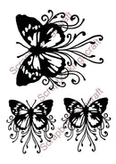 Acetate Transparency Black Butterfly Swirls