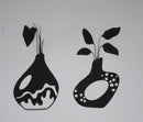Black Cardstock Decorative Vases Set