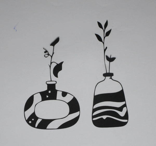 Black Cardstock Decorative Vases Set #2