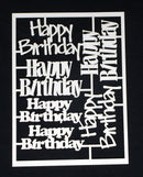 White Cardstock Words Happy Birthday Small