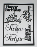 Black Cardstock Words Happy Birthday With Sympathy Thankyou
