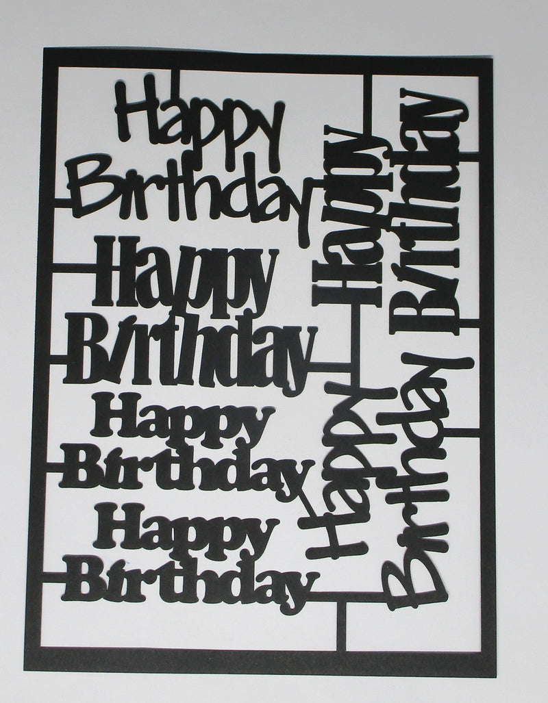 Black Cardstock Words Happy Birthday Large