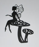 Black Cardstock Fairy on Toadstool Medium