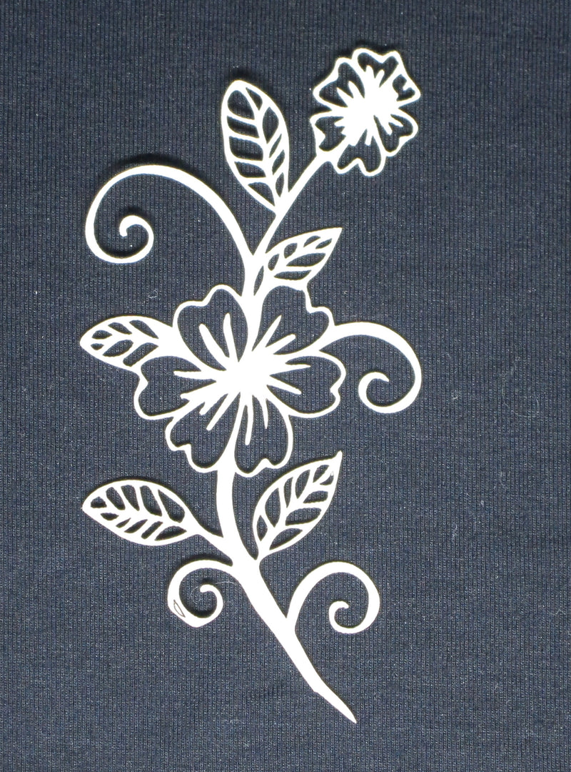 White Cardstock Flower and Leaves Vine