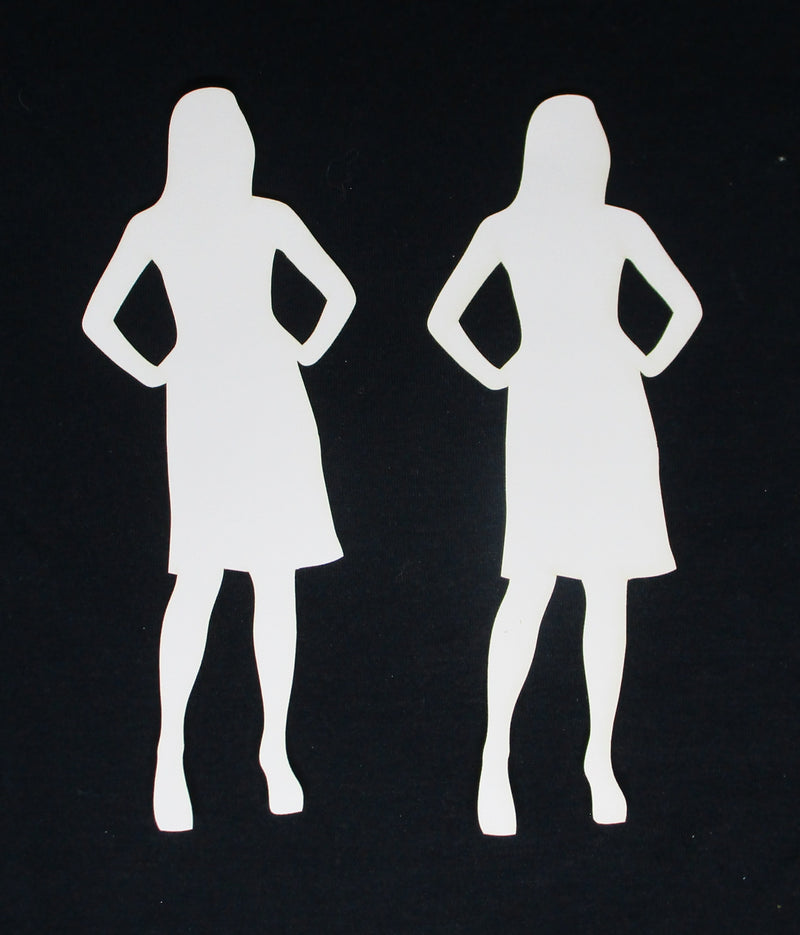 White Cardstock Woman Hands on Hips small Pack of 2