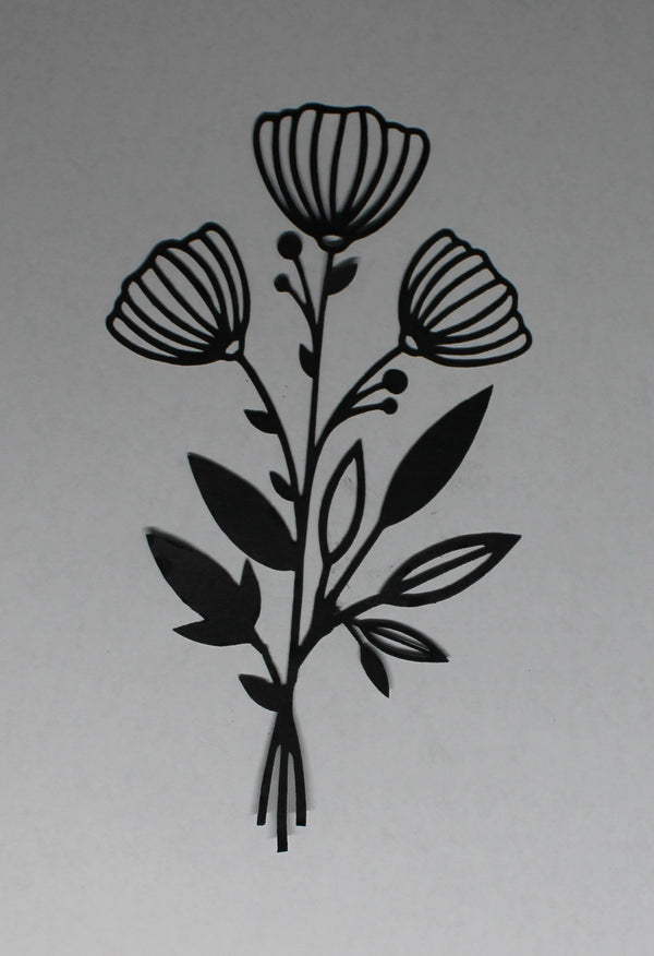 Black Cardstock Flower Sprigs #1