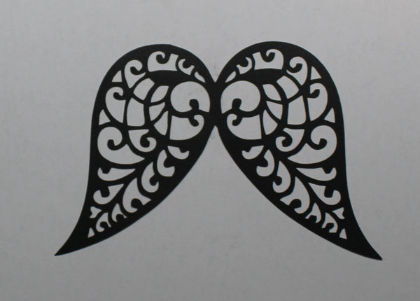 Black Cardstock Angle wings with Swirls