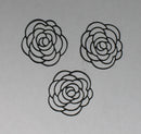 Black Cardstock Rose Flowers Pack of 3 Small