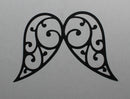 Black Cardstock Angel wings Curly Swirls