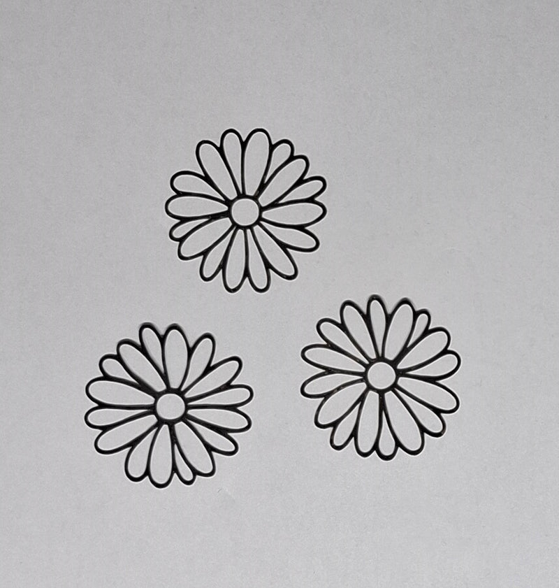 Black Cardstock Daisy Flowers Small