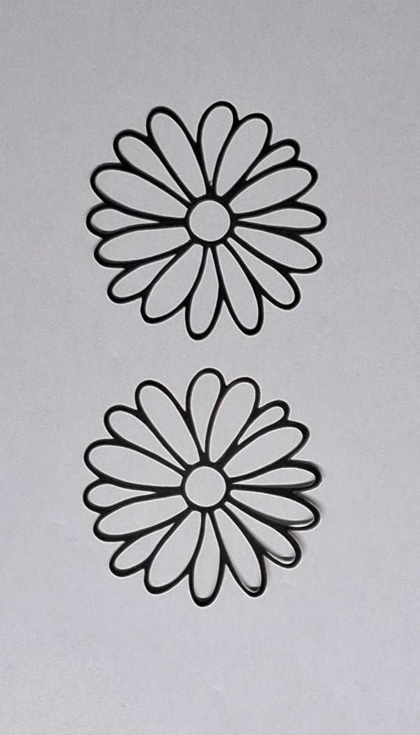 Black Cardstock Daisy Flowers Medium