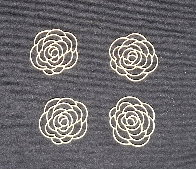 White Cardstock Roses Small Pack of 4