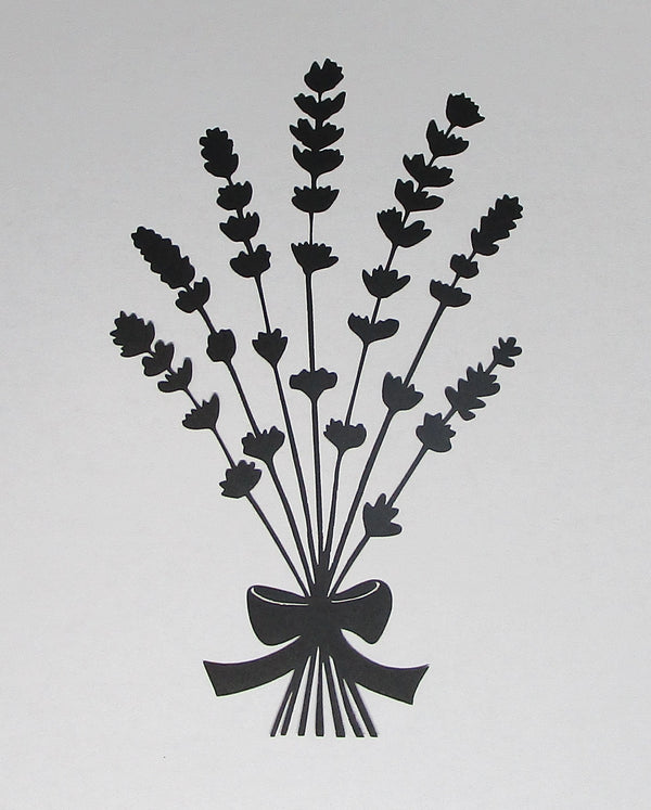 Black Cardstock Lavander Flower Sprig