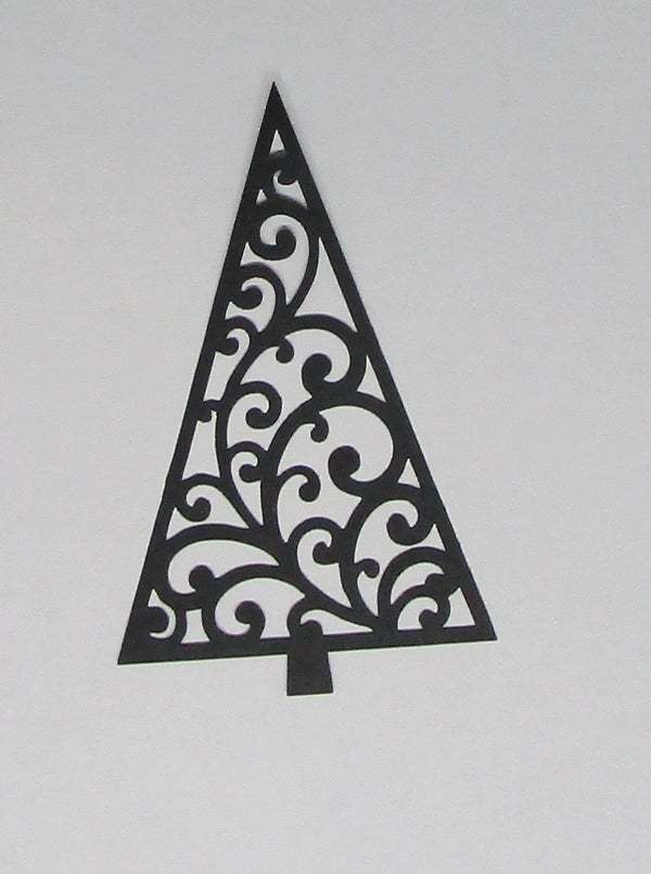 Black Cardstock Christmas Tree with (Straight edge) Small