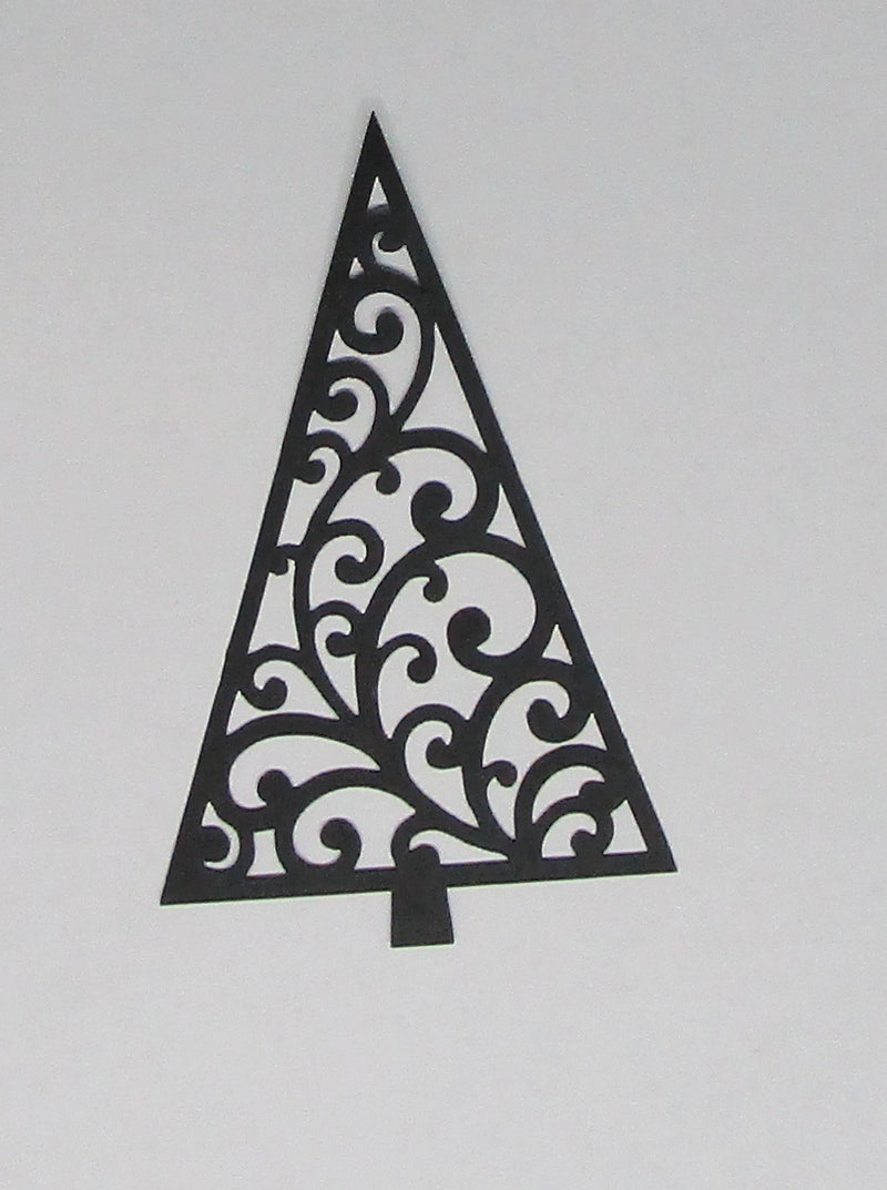Card Stock Tree Black Cardstock Christmas Tree with (Straight edge) Small