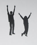 Black Cardstock Hands Up Lady and Man Mini
