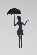 Black Cardstock Lady with Umbrella Mini