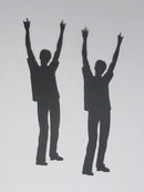 Black Cardstock Hands Up Man Small