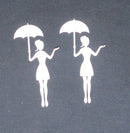 White Cardstock Lady with Umbrella Small