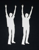 White Cardstock Hands Up Man Large