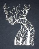 White Cardstock Growing Woman with Branches Small