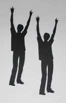 Black Cardstock Hands Up Man Large