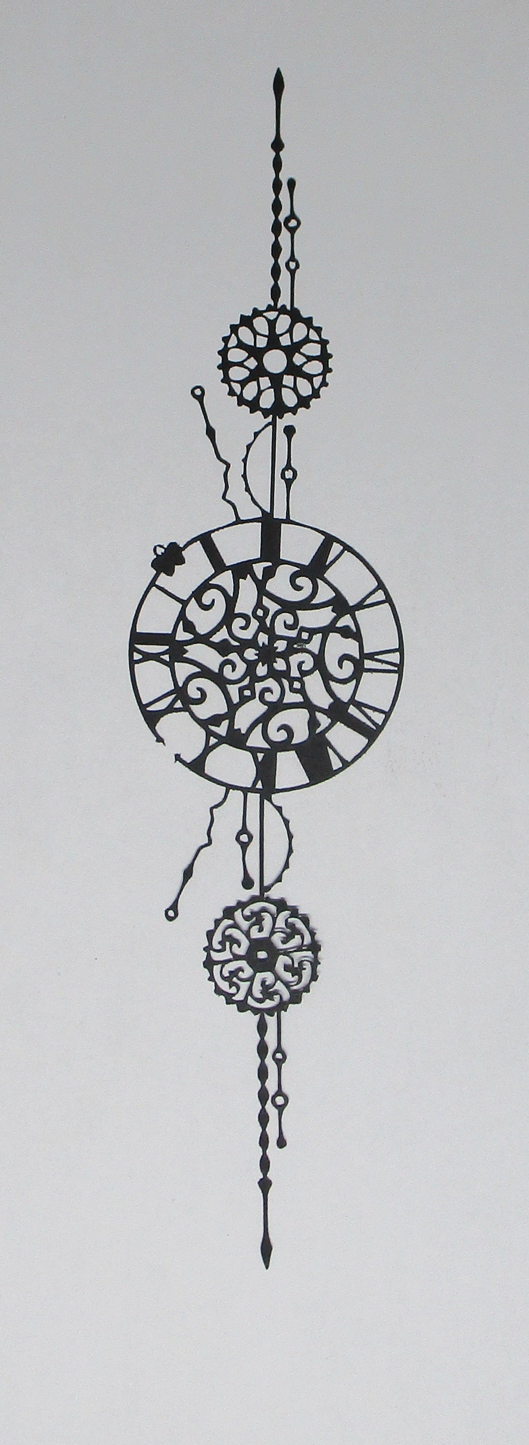 Black Cardstock Clock N Cog Swirl cluster