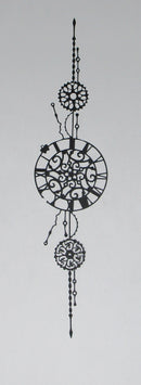 Black Cardstock Clock N Cog Swirl cluster