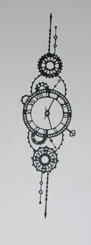 Black Cardstock Roman Clock n Cog cluster